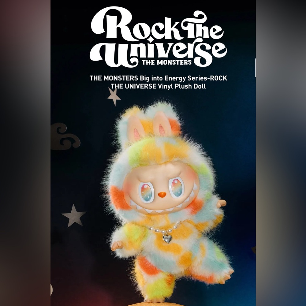 Authentic THE MONSTERS Big into Energy Series-ROCK THE UNIVERSE Vinyl Plush Doll